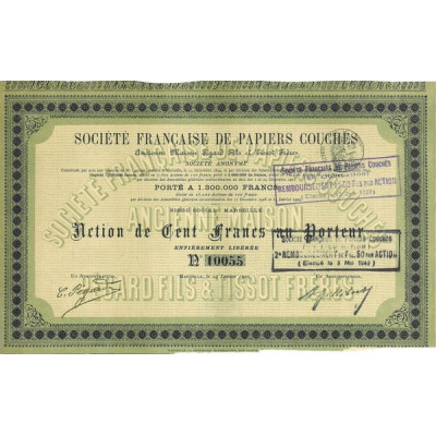 Sté Française de Papiers Couchés (Anc Maison Pégard Fils et Tissot Frères)