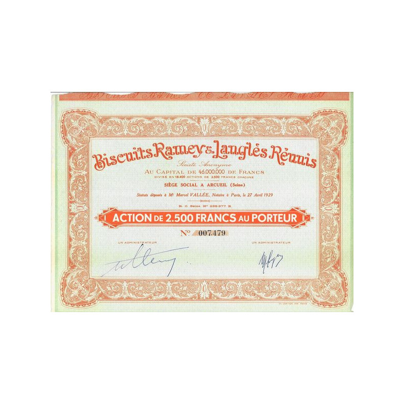 Biscuits Ramey & Langlés Réunis (2500 F)