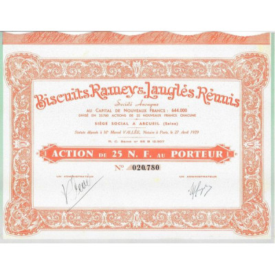 Biscuits Ramey & Langlés Réunis (25 NF)