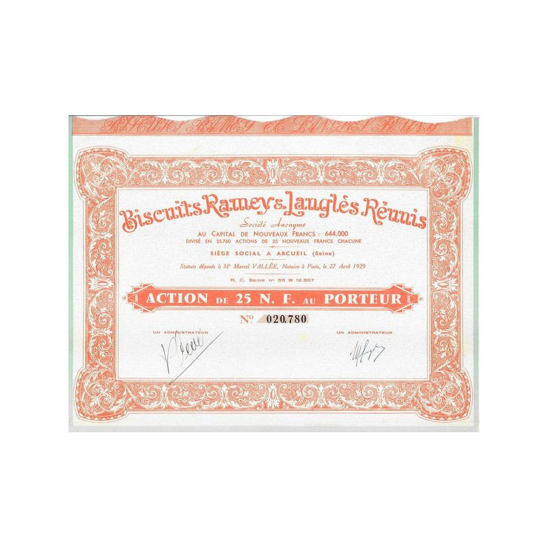 Biscuits Ramey & Langlés Réunis (25 NF)