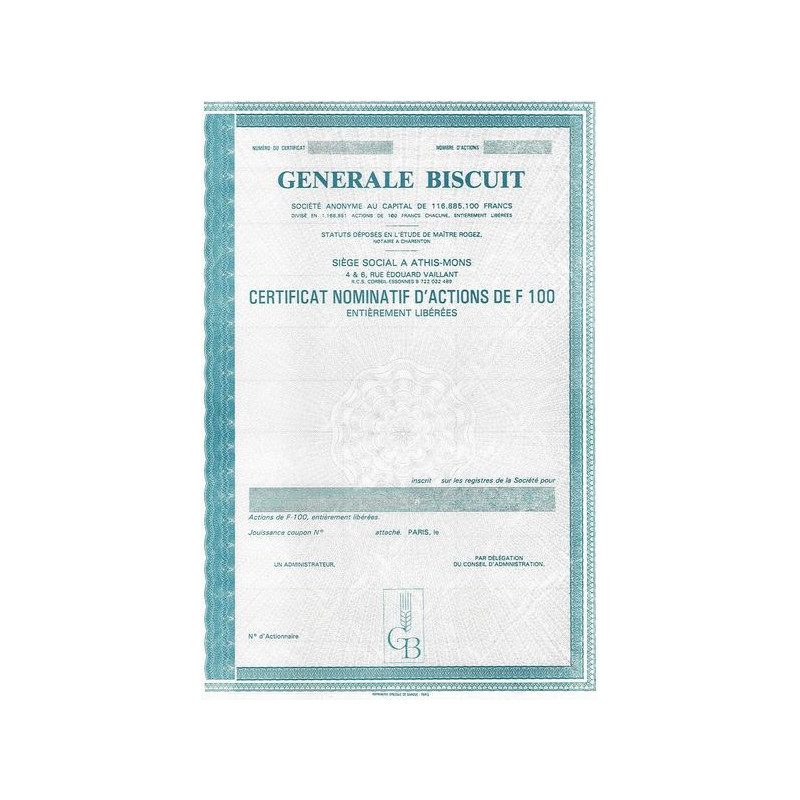 Générale Biscuit (blanquette)