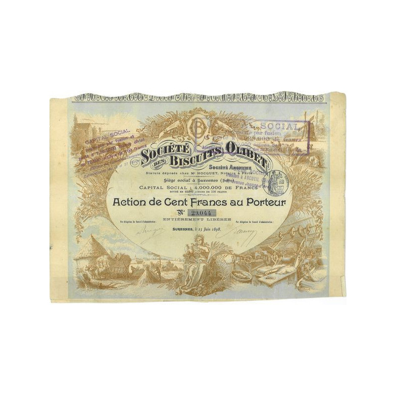 Sté des Biscuits Olibet (Act 100 F)