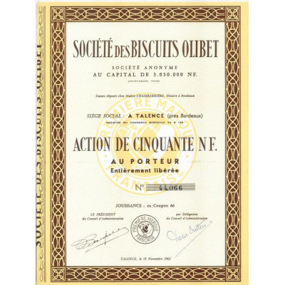 Sté des Biscuits Olibet (Act 50 NF)