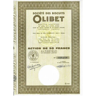 Sté des Biscuits Olibet (Act 50 F)