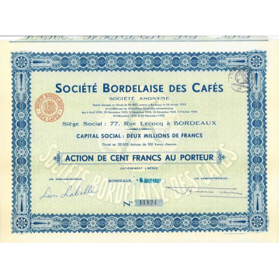 Sté Bordelaise des Cafés