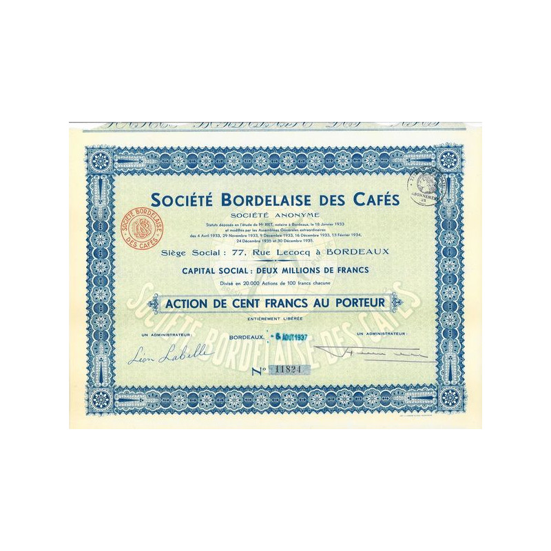 Sté Bordelaise des Cafés