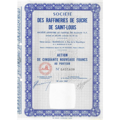 Sté des Raffineries de Sucre de Saint-Louis (Act 50 NF)