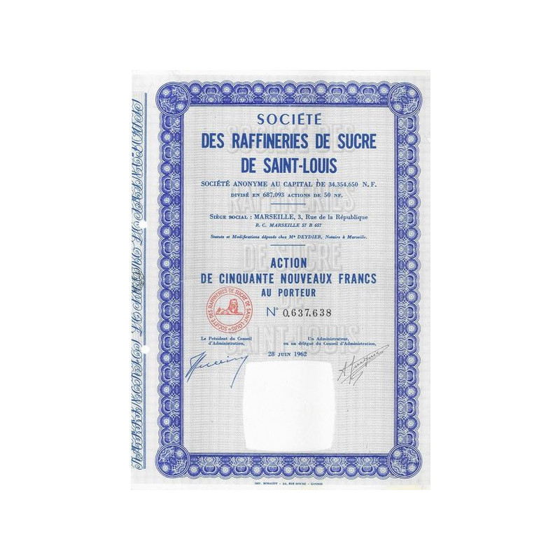 Sté des Raffineries de Sucre de Saint-Louis (Act 50 NF)