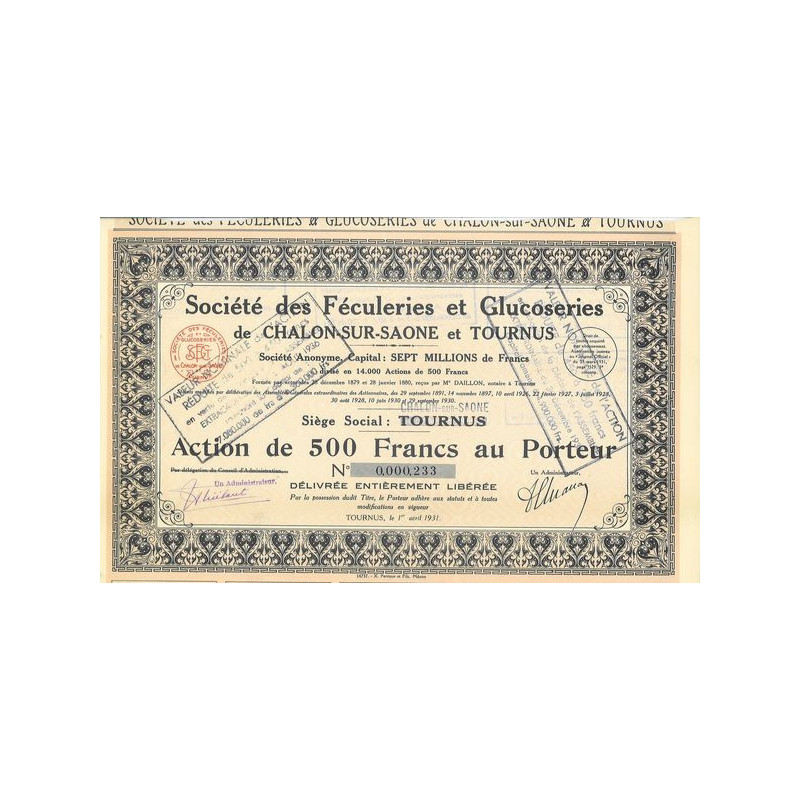 S.A. des Féculeries et Glucoseries de Chalon-sur-Saône et Tournus (Act)