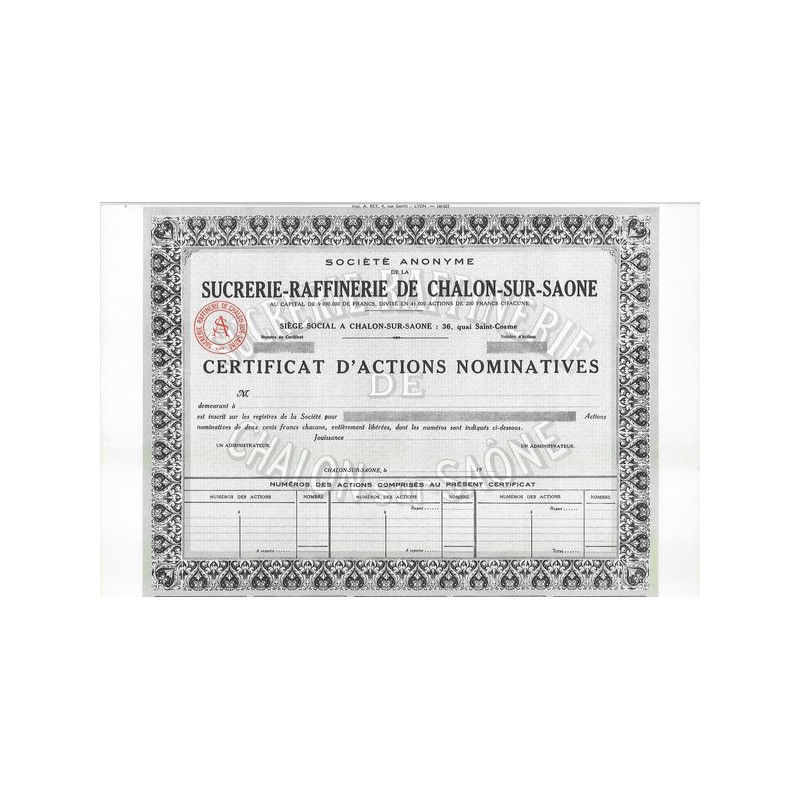 S.A. de la Sucrerie-Raffinerie de Chalon-sur-Saône (blanquette)