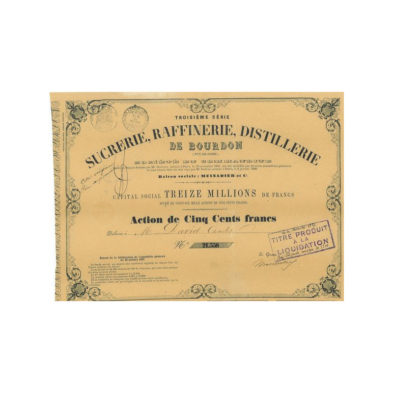 Sucrerie Raffinerie et Distillerie de Bourdon (Puy-de-Dôme)(modele 2)