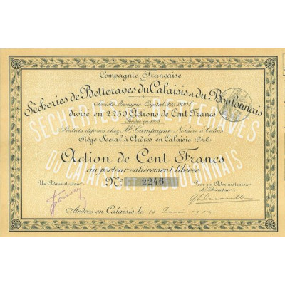 Cie Française des Sécheries de Betteraves du Calaisie et du Boulonnais