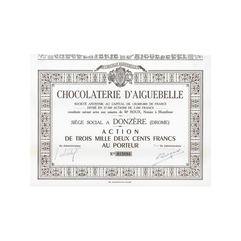 Chocolaterie d'Aiguebelle (Act 3200 F)