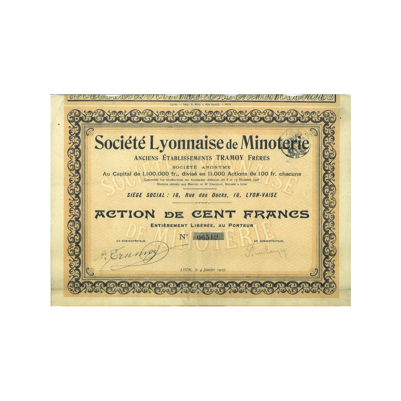 Sté Lyonnaise de Minoterie (Anc Ets Tramoy Frères)