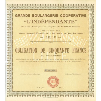 Grande Boulangerie Coopérative "L'indépendante"