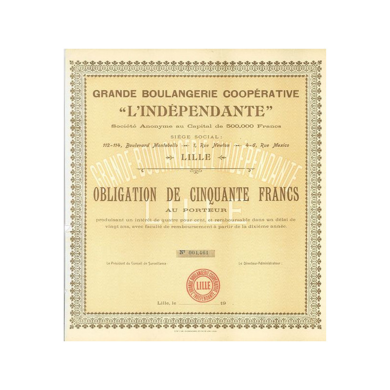 Grande Boulangerie Coopérative "L'indépendante"