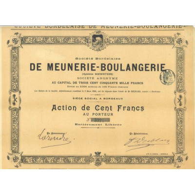 Sté Bordelaise de Meunerie-Boulangerie (Système Schweitzer)