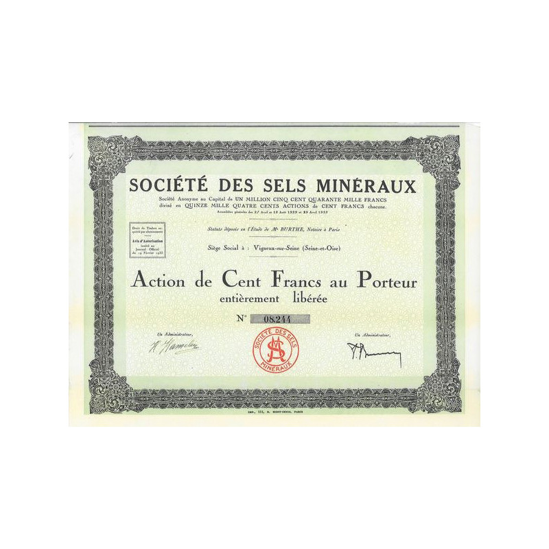 Sté des Sels Minéraux