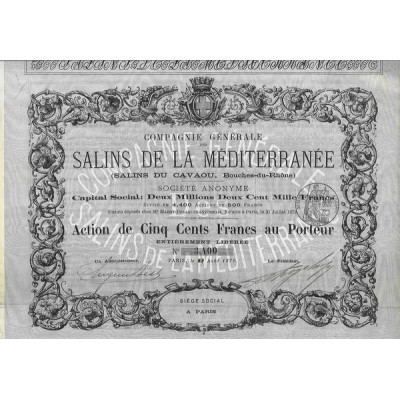 Cie Gale des Salins de la Méditérranée (Salins du Cavaou Bouches-du-Rhône)