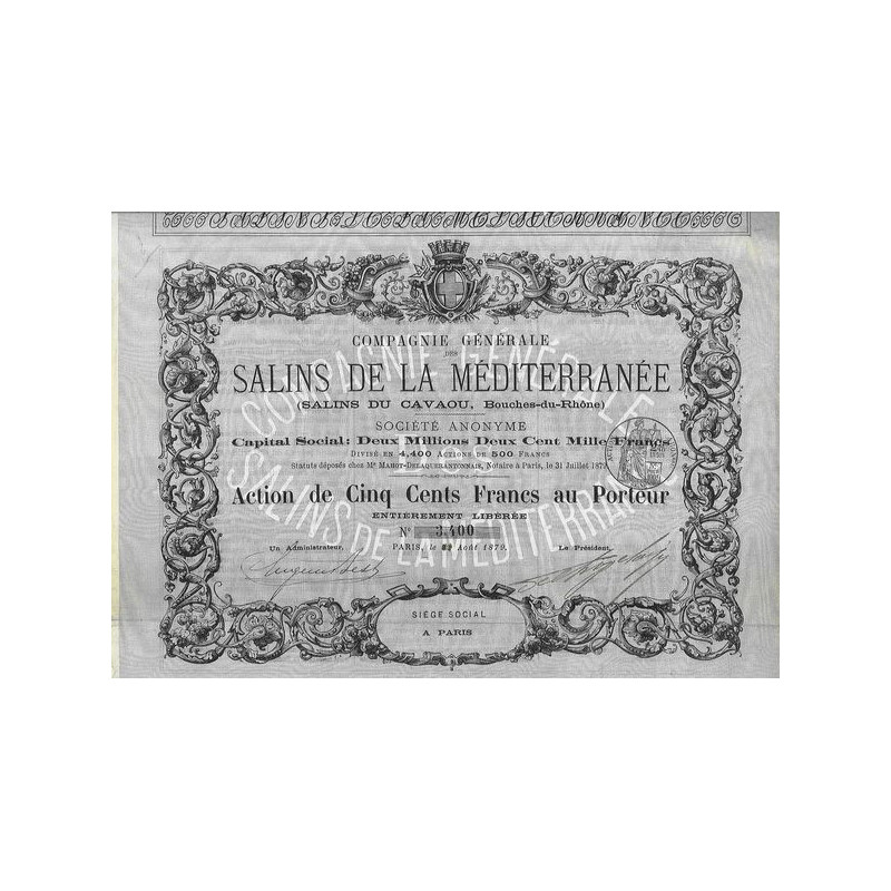 Cie Gale des Salins de la Méditérranée (Salins du Cavaou Bouches-du-Rhône)