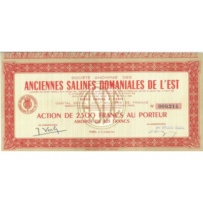 S.A. des Anciennes Salines Domaniales de l'Est (Act 2500 F)
