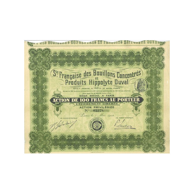 Sté Française des Bouillons Concentrés et Produits Hippolyte Duval