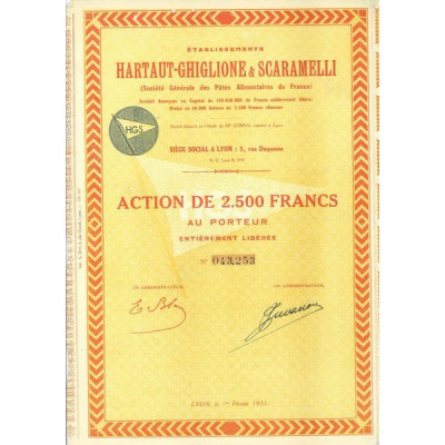 Ets Hartaut-Ghiglione & Scaramelli (Sté Gale des Pâtes Alimentaires de France) (Act 2500 F)