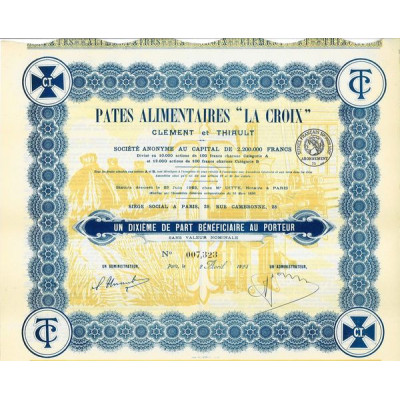 Pates Alimentaires "La Croix" Clément et Thiault (10ème PB)