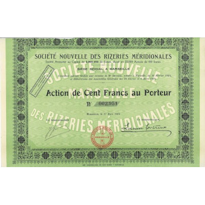 Sté Nlle des Rizeries Méridionales (1924)