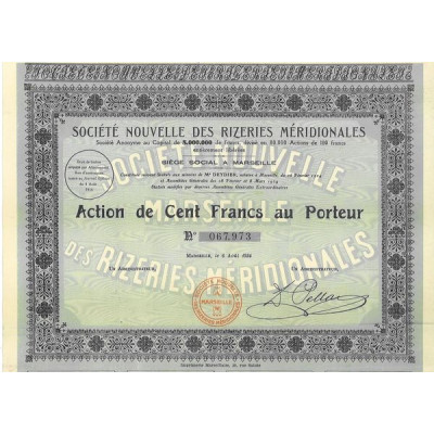 Sté Nlle des Rizeries Méridionales (1934)