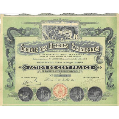 Sté des Rizeries Parisiennes (Anc Ets Nicolas & Cie)
