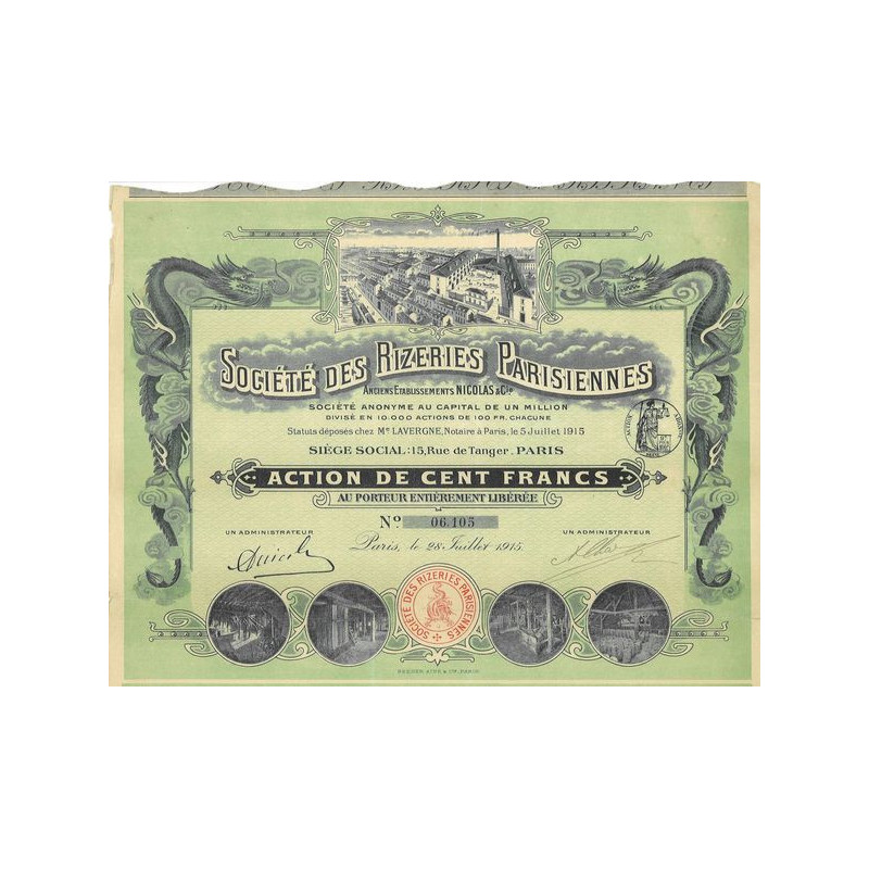 Sté des Rizeries Parisiennes (Anc Ets Nicolas & Cie)