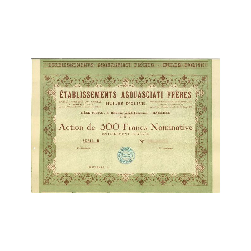 Ets Asquasciati Frères - Huiles d'Olive (blanquette)