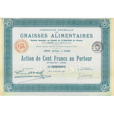 Cie Gale des Graisses Alimentaires