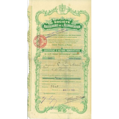 Sté Auxiliaire de l'Alimentation (Certif)
