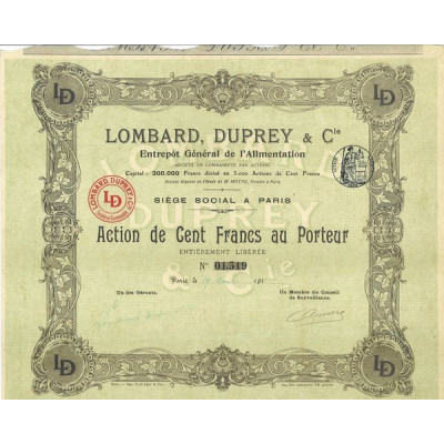 Lombard Duprey & Cie Entrepôt Général de l'Alimentation