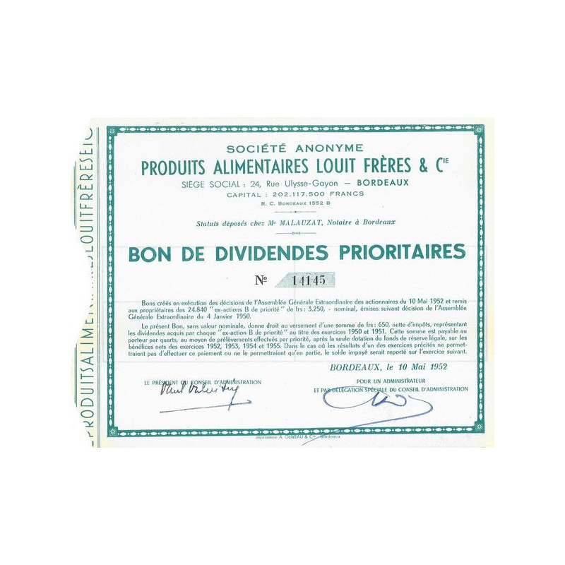 Produits Alimentaires Louis Frères & Cie (Bon)