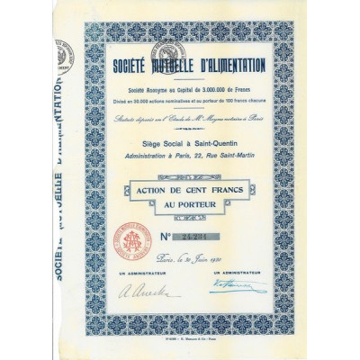 Sté Mutuelle d'Alimentation (1920)