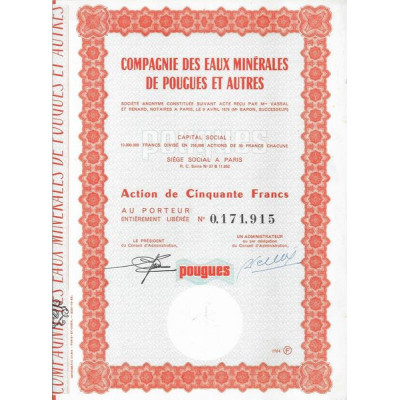 Cie des Eaux Minérales de Pougues et Autres