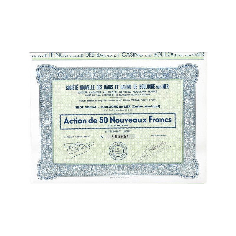 Sté Nlle des Bains et Casino de Boulogne-sur-Mer