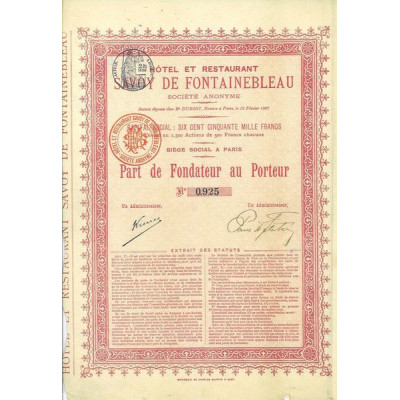 Hôtel et Restaurant Savoy de Fontainebleau