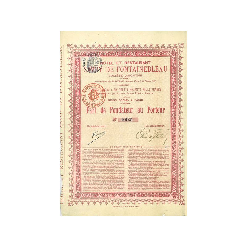 Hôtel et Restaurant Savoy de Fontainebleau