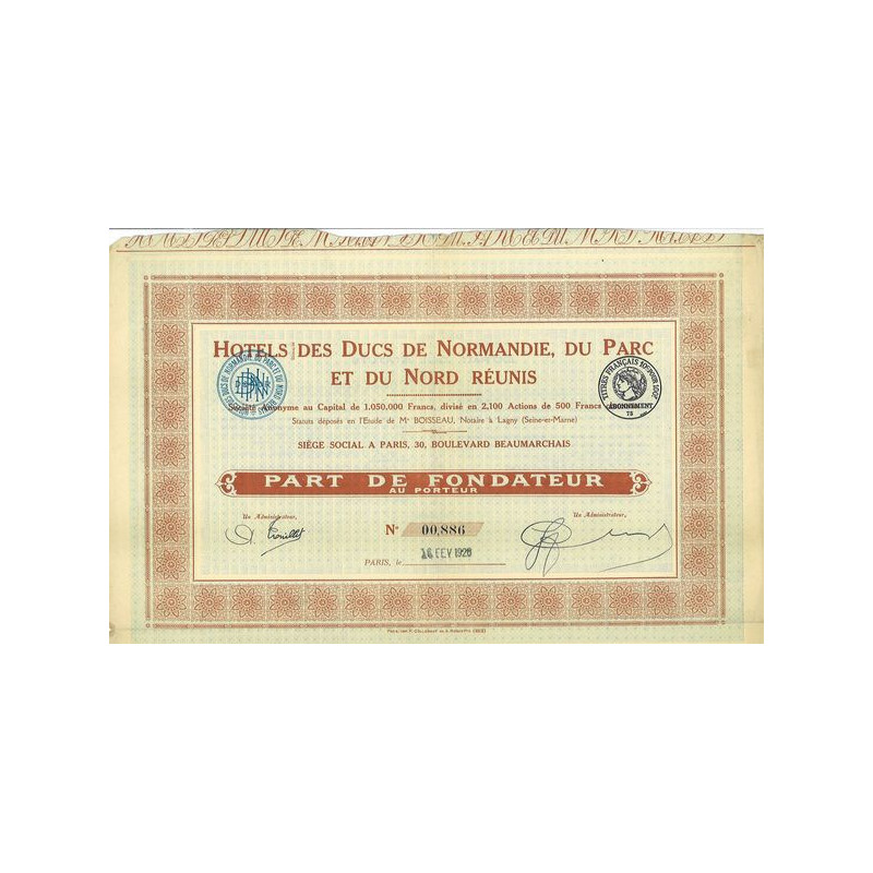 Hôtels des Ducs de Normandie du Parc et du Nord Réunis