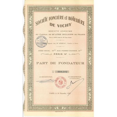 Sté Foncière et Hôtelière de Vichy (PF)