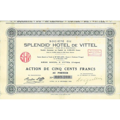 Sté du Splendid' Hôtel de Vittel
