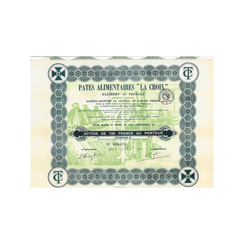 Pates Alimentaires "La Croix" Clément et Thiault (Act)