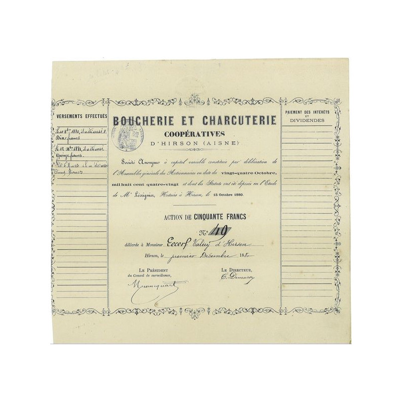 Boucherie et Charcuterie Coopératives d'Hirson (Aisne)