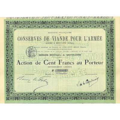 Sté Française de Conserves de Viande pour l'Armée - Usine à Moulins (Allier)