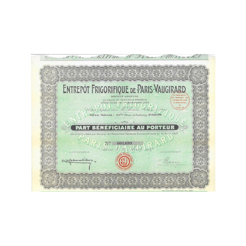 Entrepôt Frigorifique de Paris Vaugirard