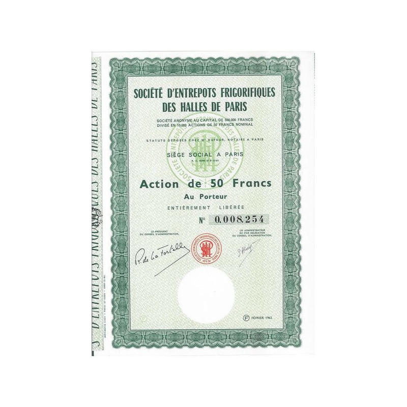 Sté d'Entrepôts Frigorifiques des Halles de Paris